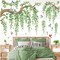 Large Tree Branch Hanging Vine Wall Stickers Green Leaf Flower Birds Peel (Multi)